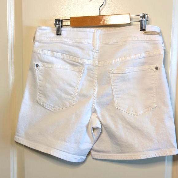 Pilcro and the Letterpress from Anthropologie White Slim Boyfriend Shorts - Picture 2 of 11